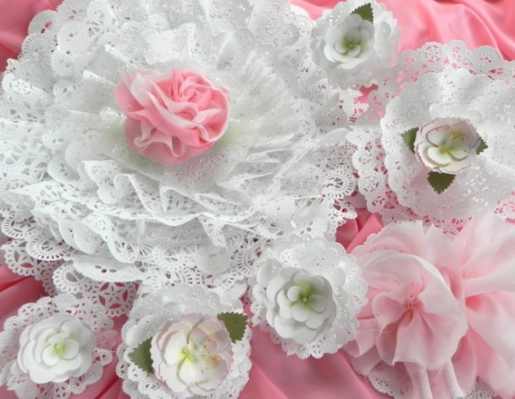 White, stiff doilies similar to the ones on my grandmother's lamp tables.