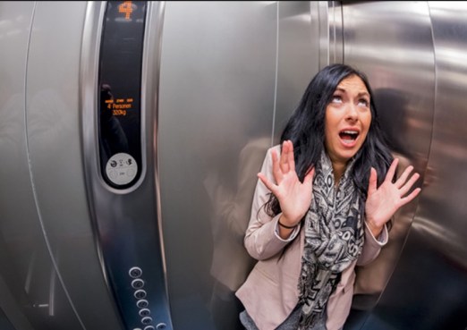 woman in elevator