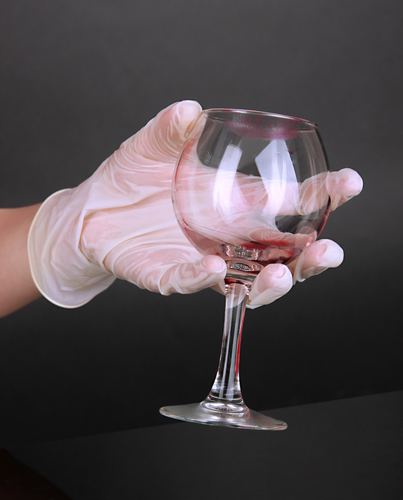 Imprint lipstick on glass isolated on black