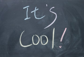 it s cool title  written with chalk on blackboard